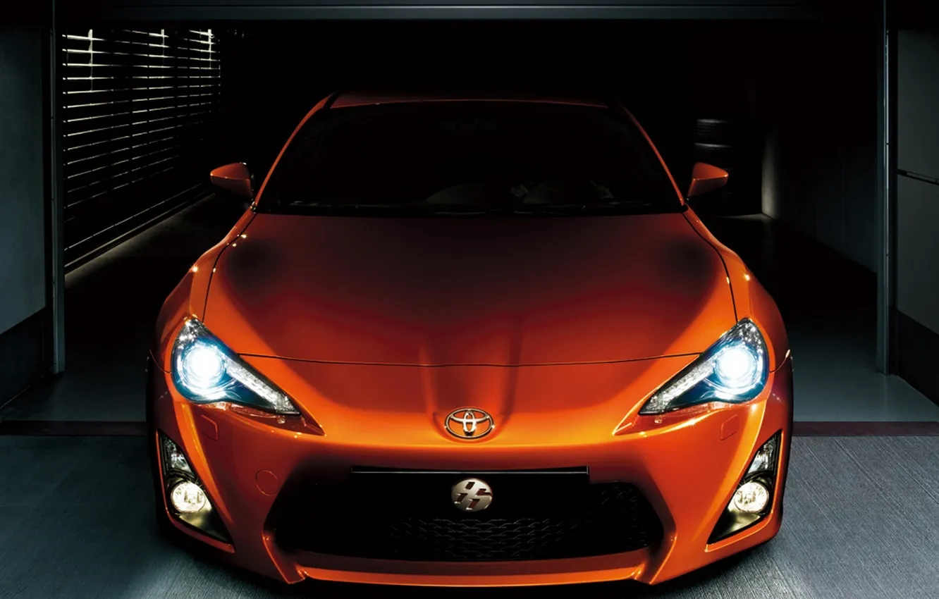 Photo wallpaper car, lights, light, Toyota, car, 2012, wallpapers, the front