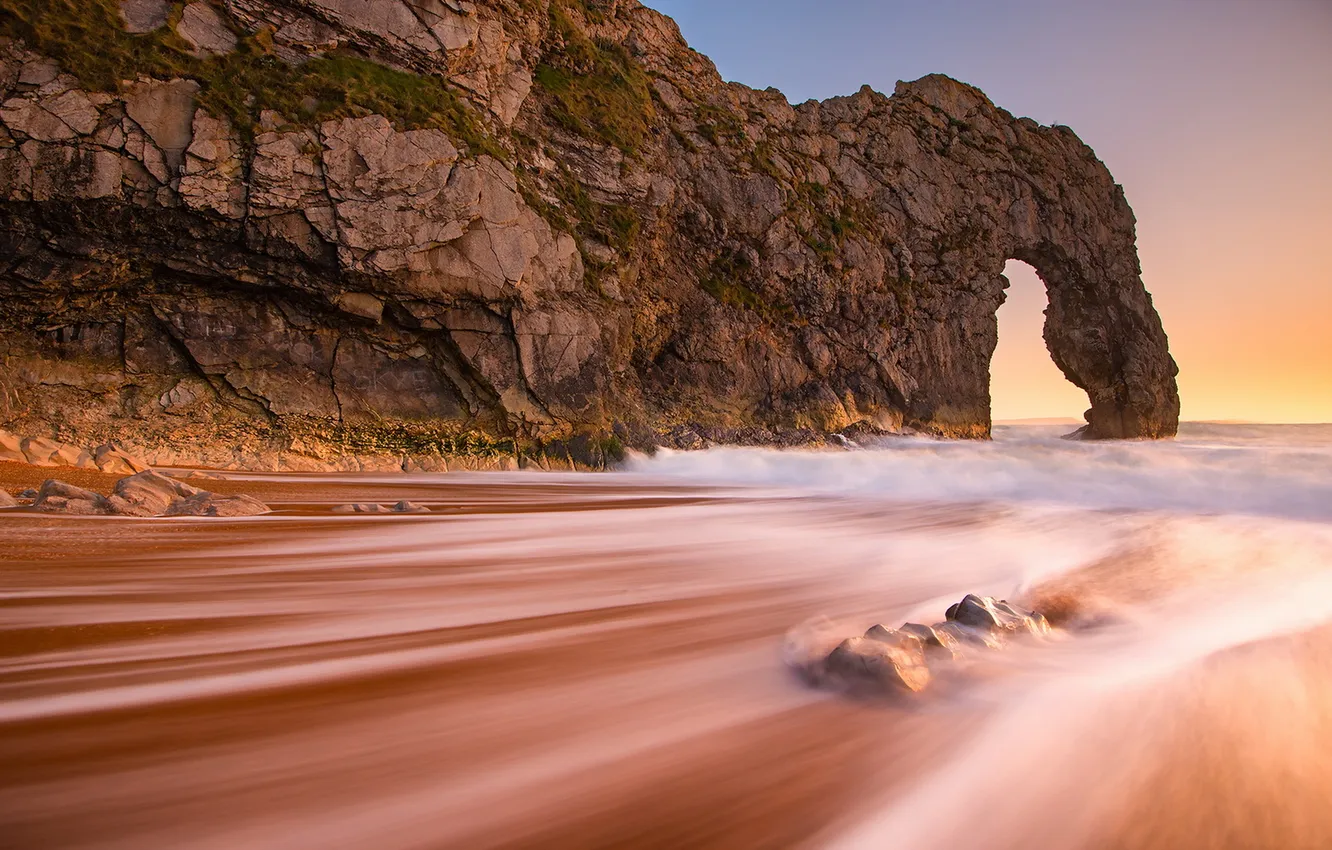 Photo wallpaper sea, landscape, rocks