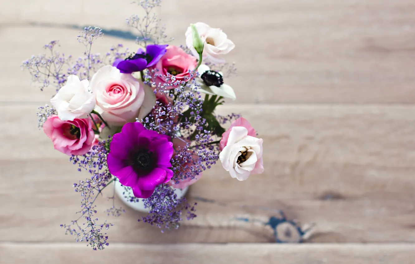 Photo wallpaper flowers, bouquet, petals