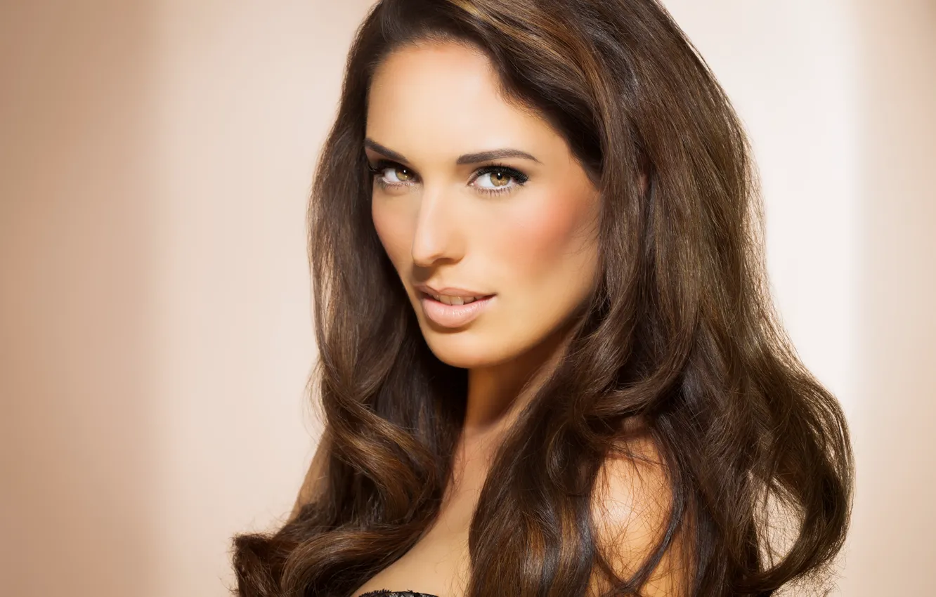 Photo wallpaper look, girl, face, smile, model, hair, hairstyle, girl