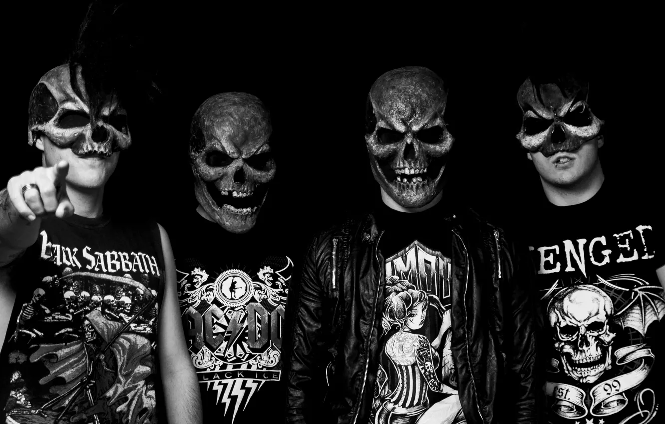 Photo wallpaper skull, metal, Gomad, 4 dude