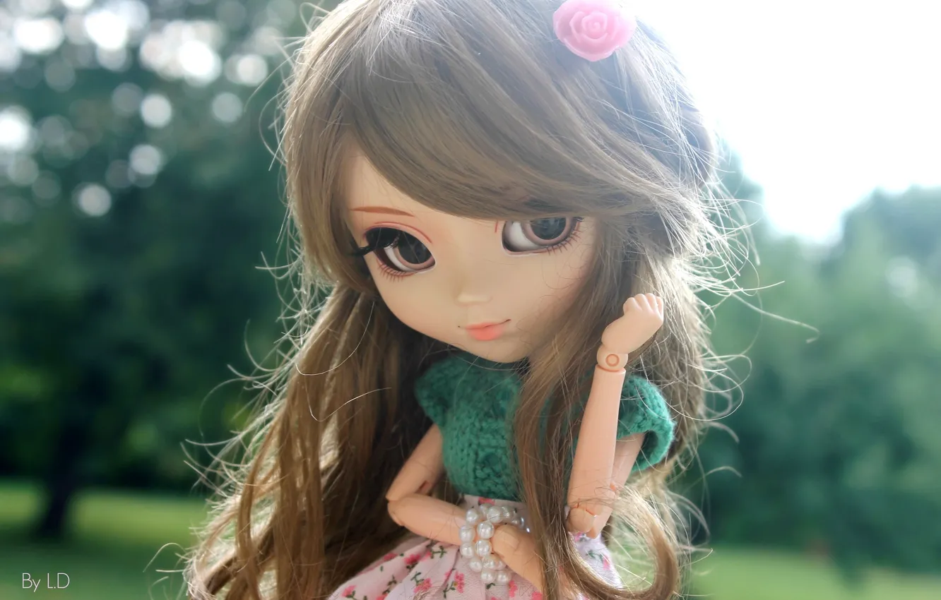 Photo wallpaper look, doll, hairstyle, Flirty