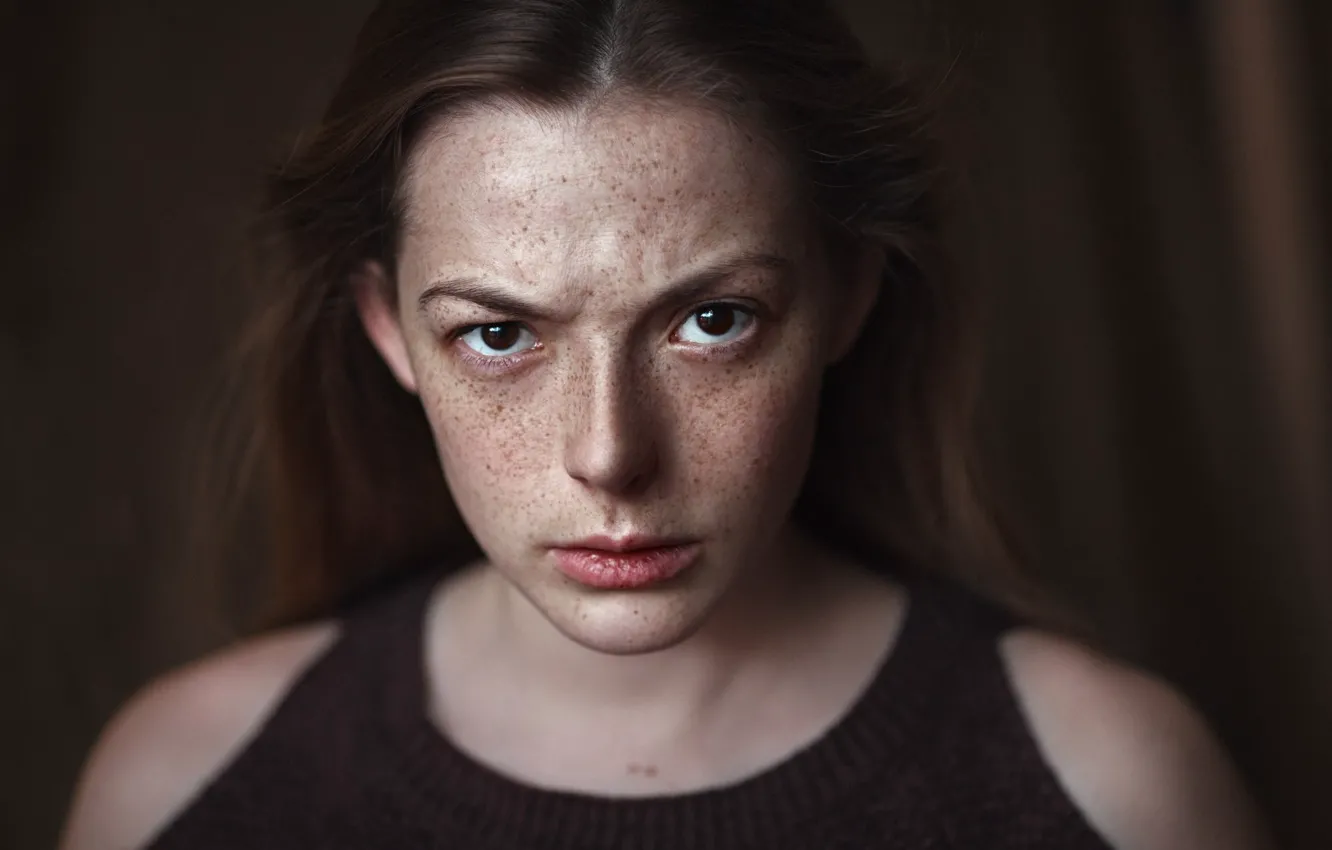Photo wallpaper freckles, Olya, Olga Kobzar, No One Nicholas