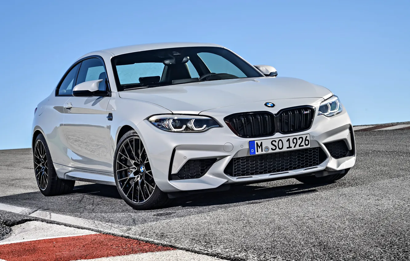 Photo wallpaper white, 2018, Competition, BMW M2