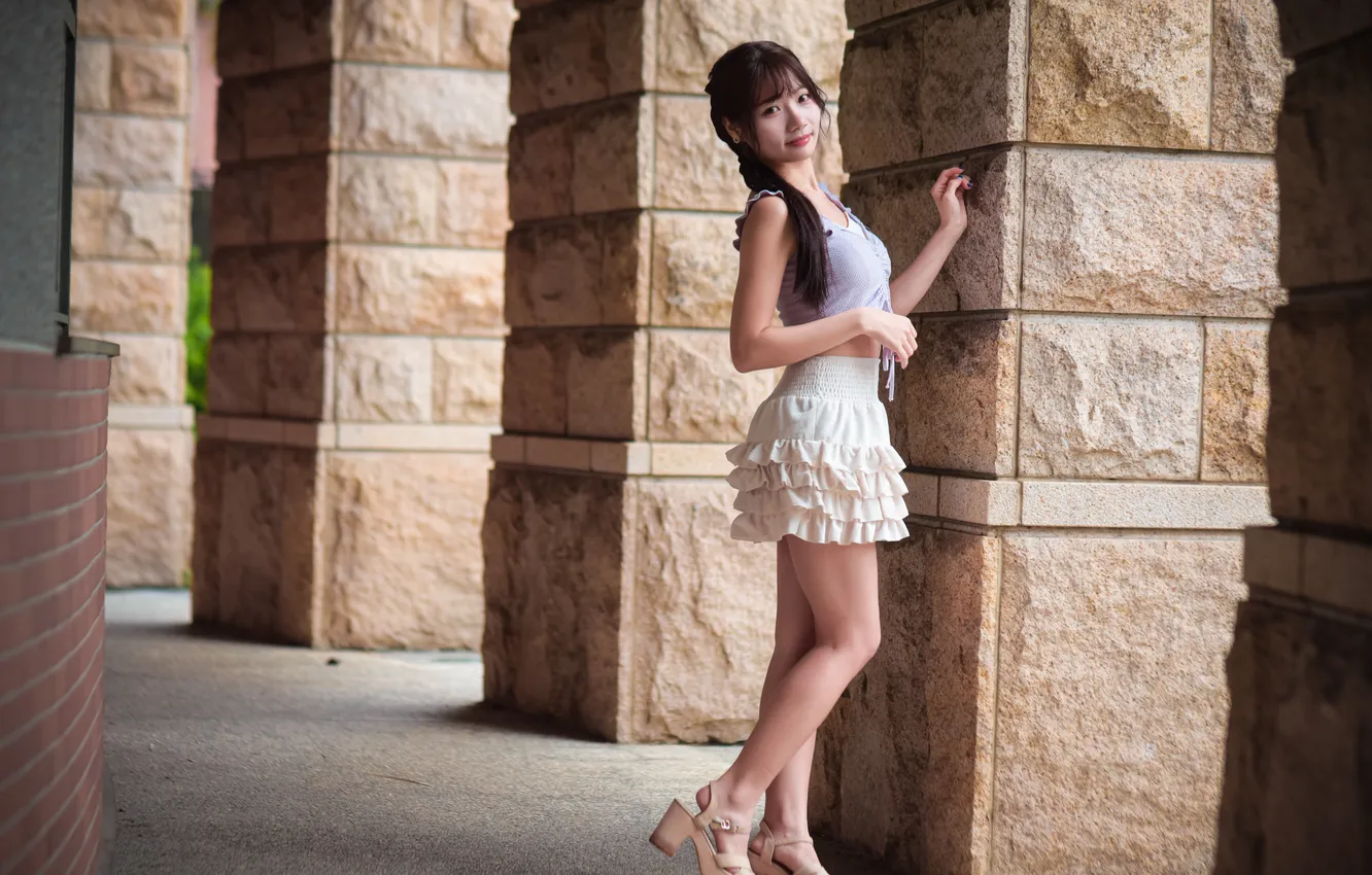 Photo wallpaper look, girl, Asian