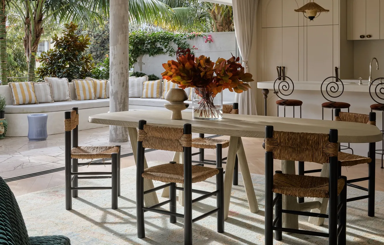 Photo wallpaper design, style, interior, Australia, kitchen, Sydney, terrace, dining room
