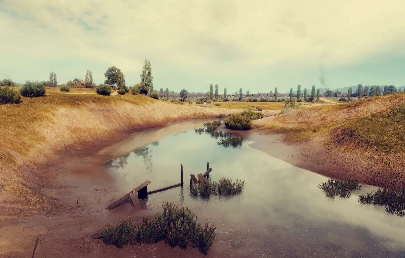 Photo wallpaper map, tank, World of Tanks, Prokhorovka