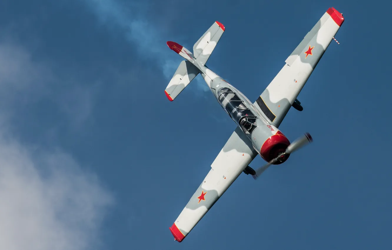 Photo wallpaper the sky, the plane, The Yak-52, training