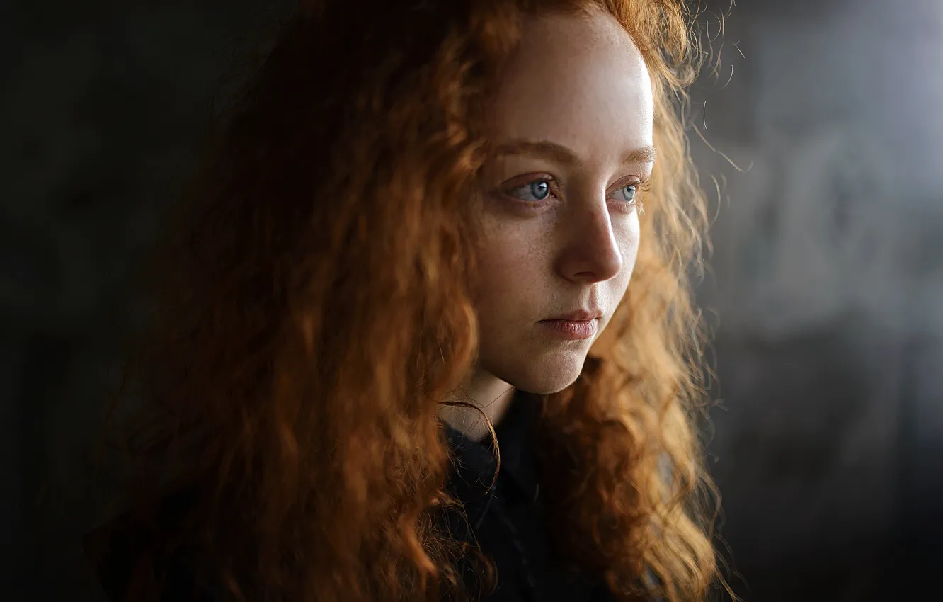 Photo wallpaper curls, sponge, redhead, curls, Aleks Five, Sophia Taraban