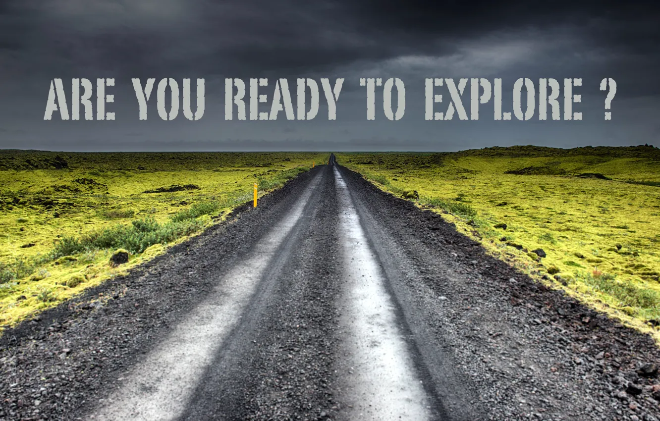 Photo wallpaper road, perspective, Are you ready to explore