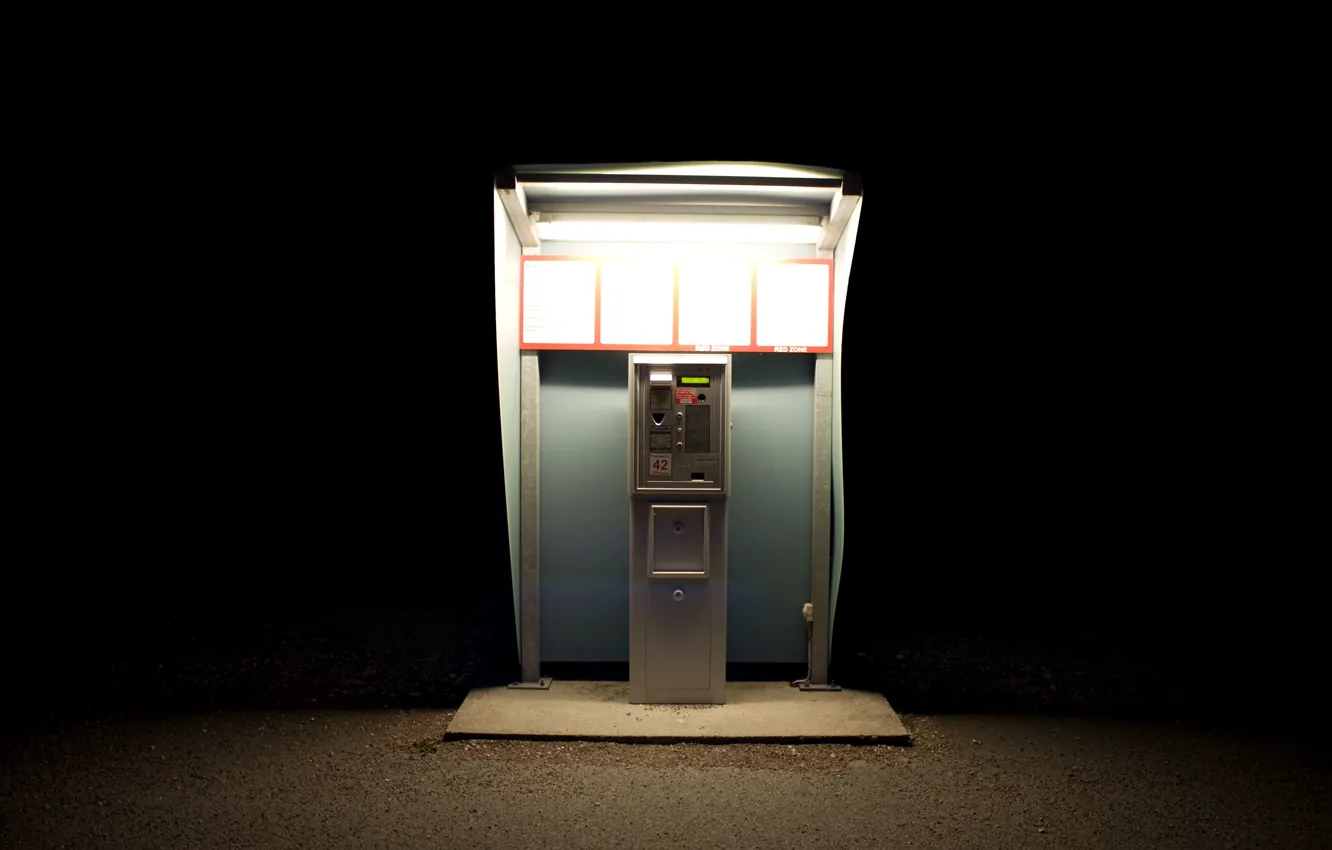 Photo wallpaper light, machine, Park, darkness, the ticket machine