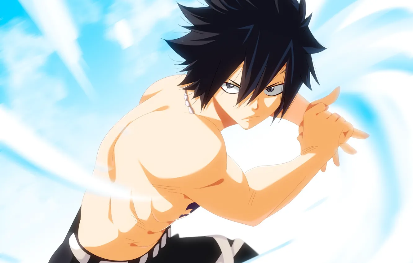 Photo wallpaper anime, art, fairy tail, grey, Fairy tail