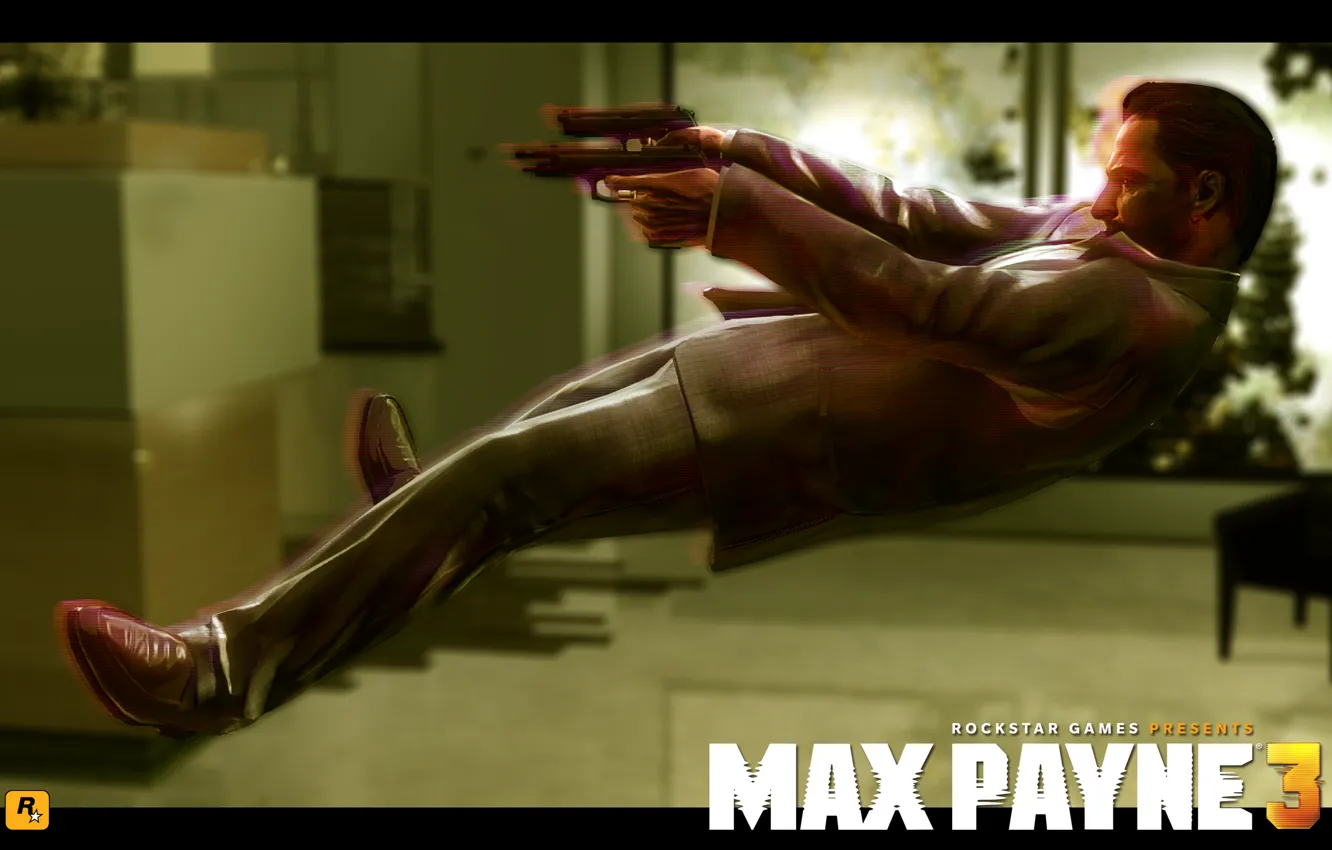 Photo wallpaper jump, guns, rockstar, Max Payne 3