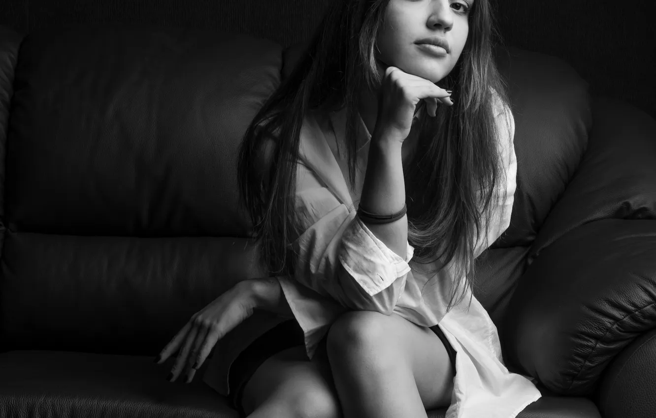 Photo wallpaper black and white, Sergey Lobov, Lisa
