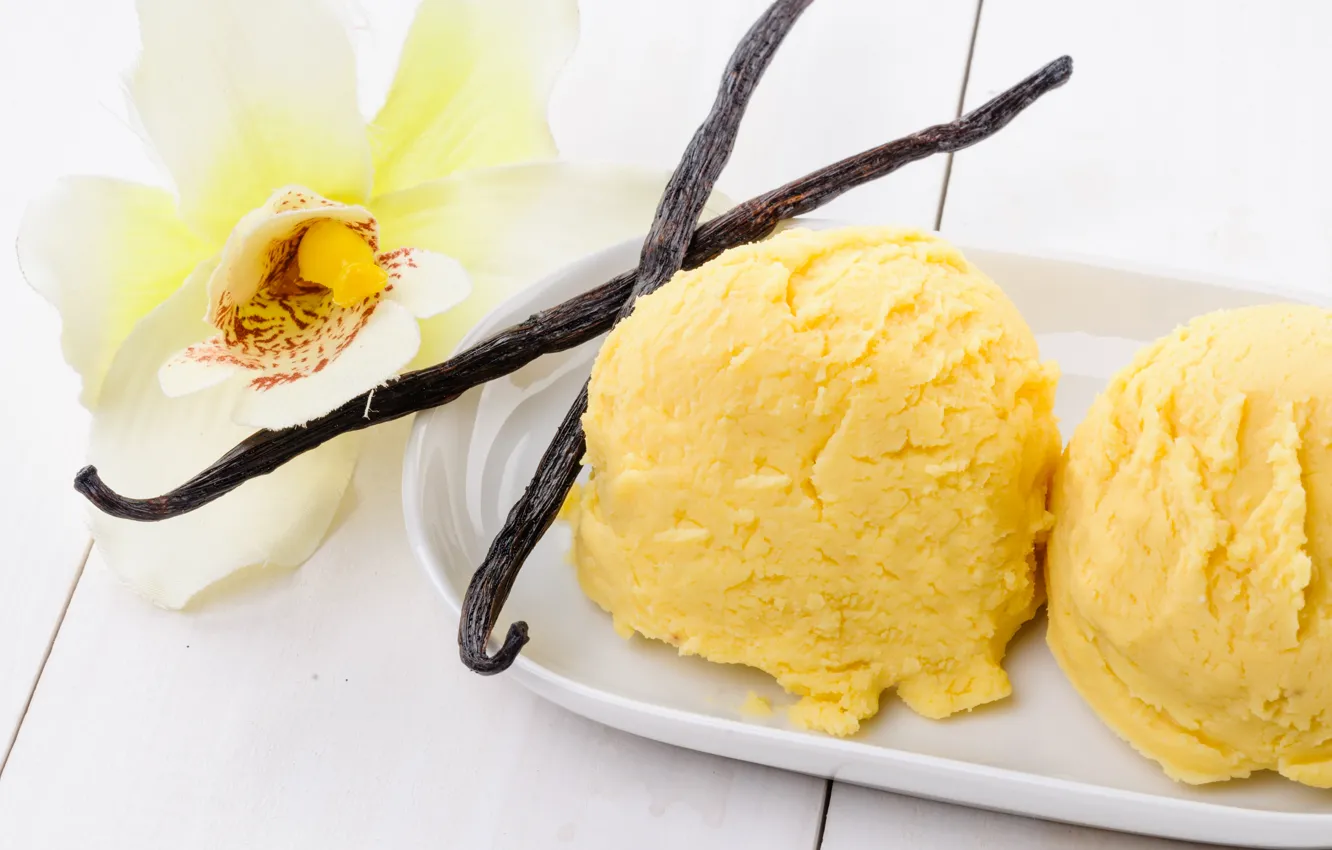 Photo wallpaper ice cream, Orchid, sweet, orchid, vanilla, sweets, dessert, ice cream
