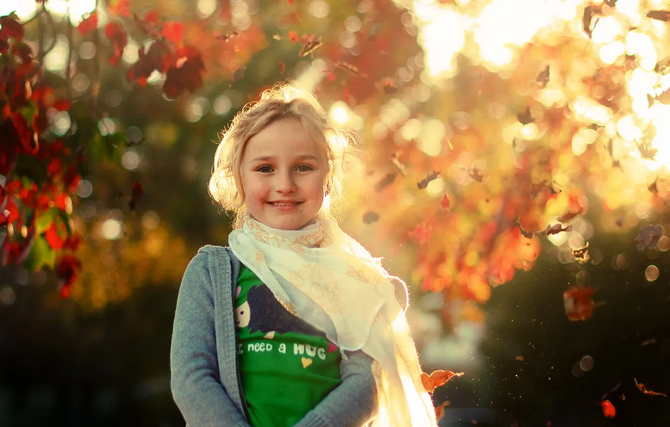 Photo wallpaper autumn, mood, girl