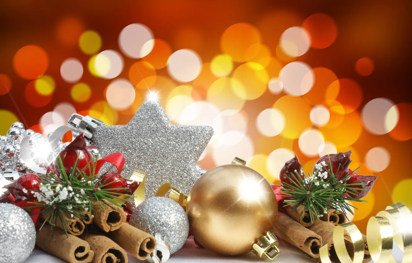 Photo wallpaper balls, decoration, holiday, new year, Christmas, Christmas, New Year