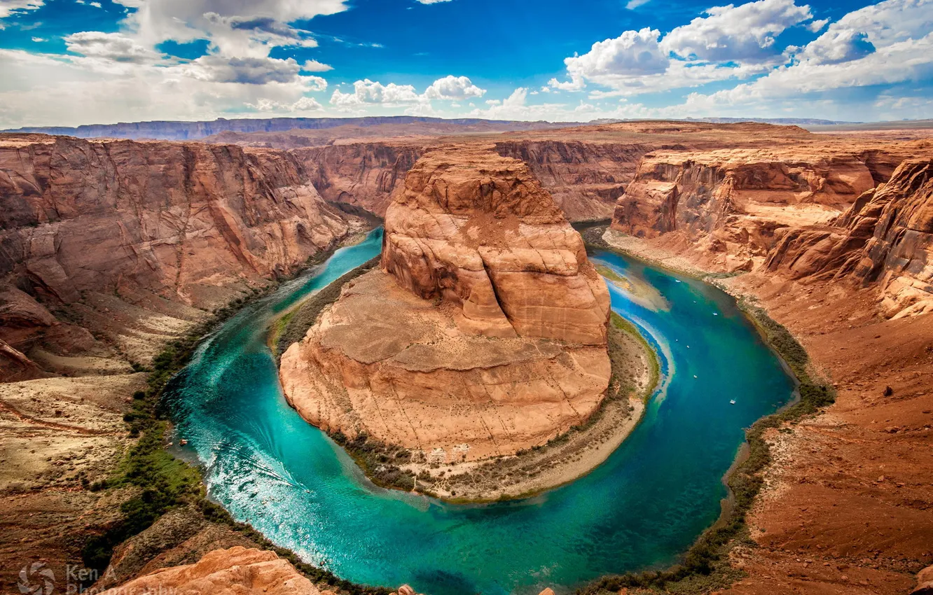 Photo wallpaper nature, AZ, the Glen canyon, the Colorado river, Horseshoe Bend, horseshoe