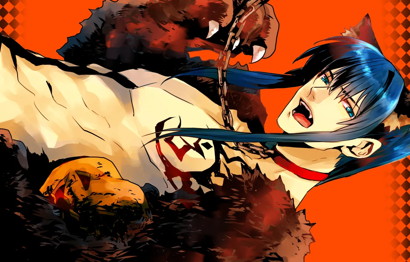 Photo wallpaper anime, art, guy, d.gray-man, animal