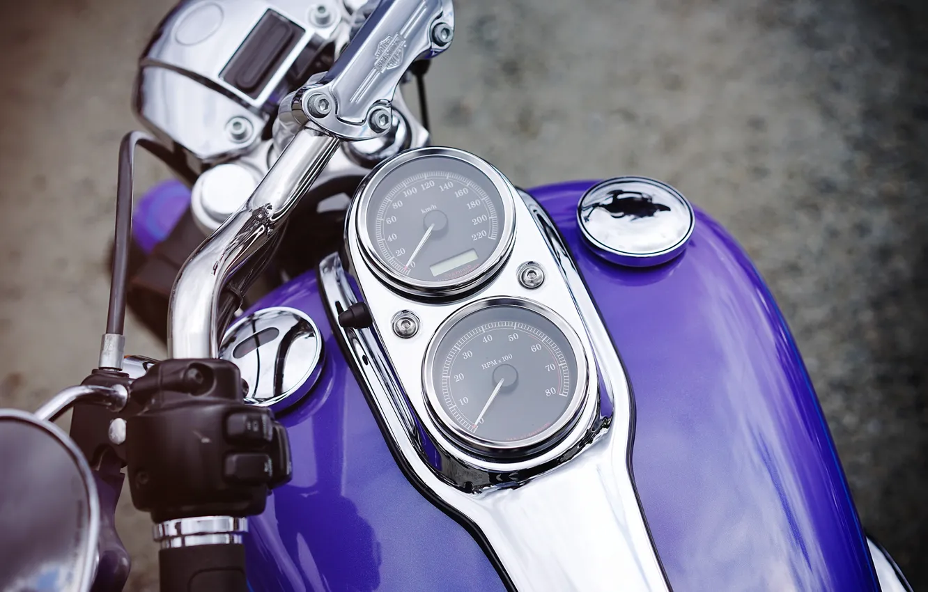 Photo wallpaper speedometer, motorcycle, Harley, bike, tank