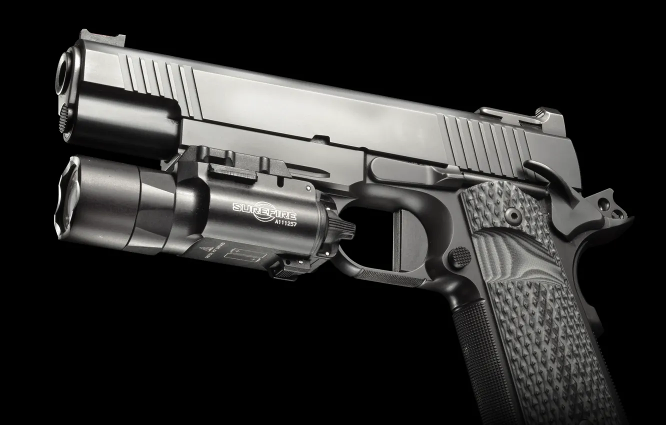 Photo wallpaper gun, weapons, flashlight