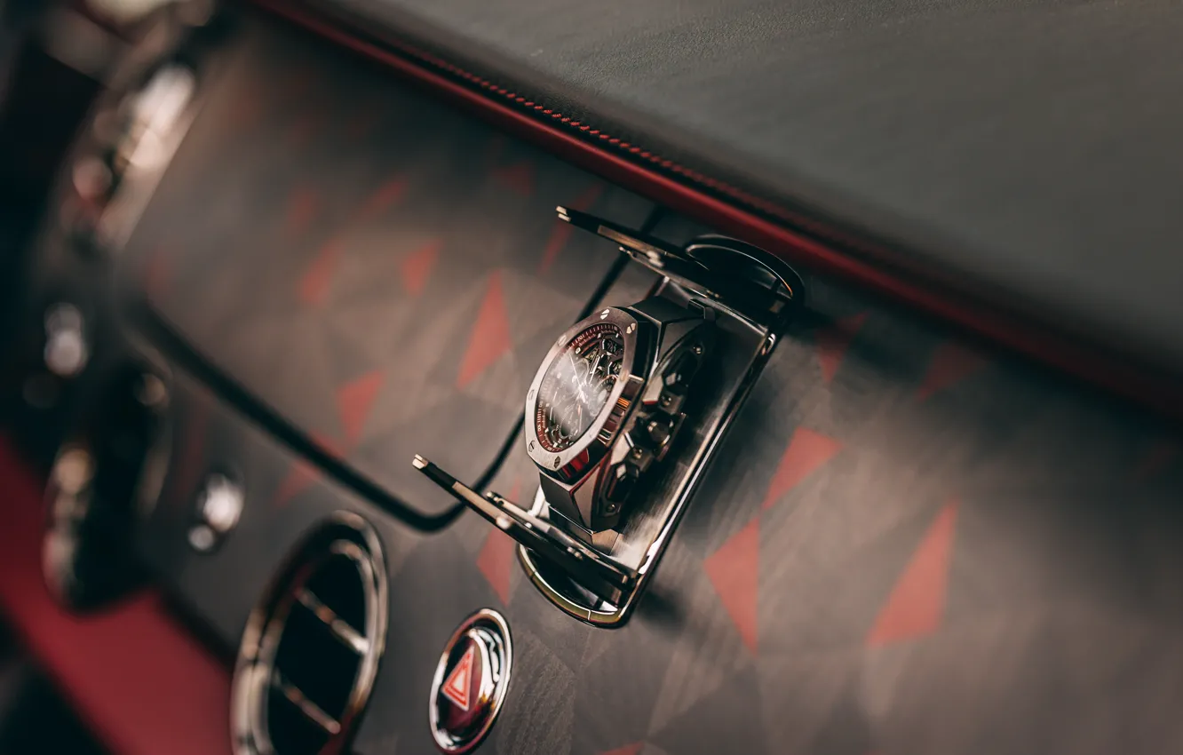 Photo wallpaper Rolls-Royce, watch, Rolls-Royce La Rose Noire Droptail, Audemars Piguet