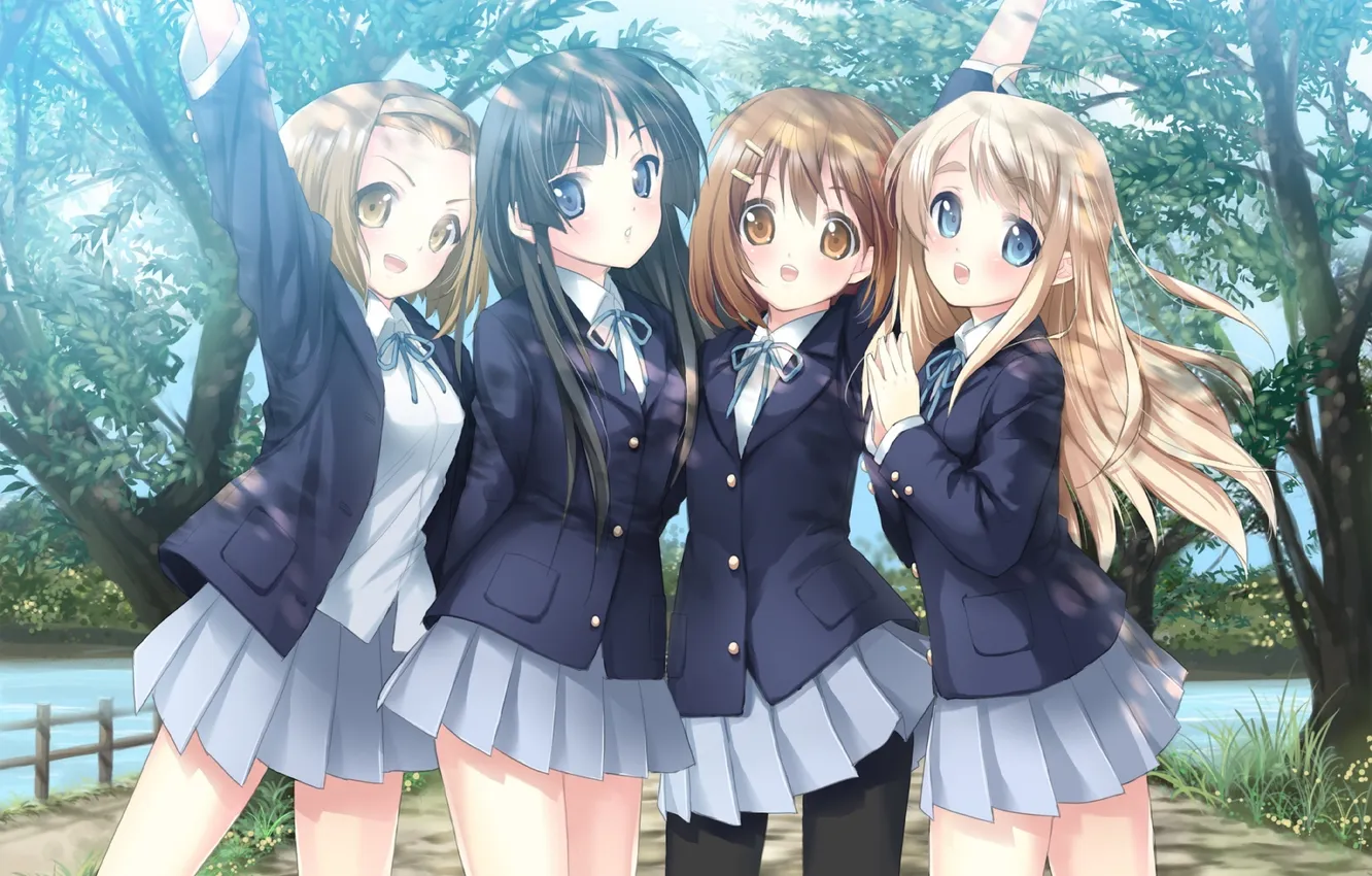 Photo wallpaper k-on, M & e, Moogie, Ritsu