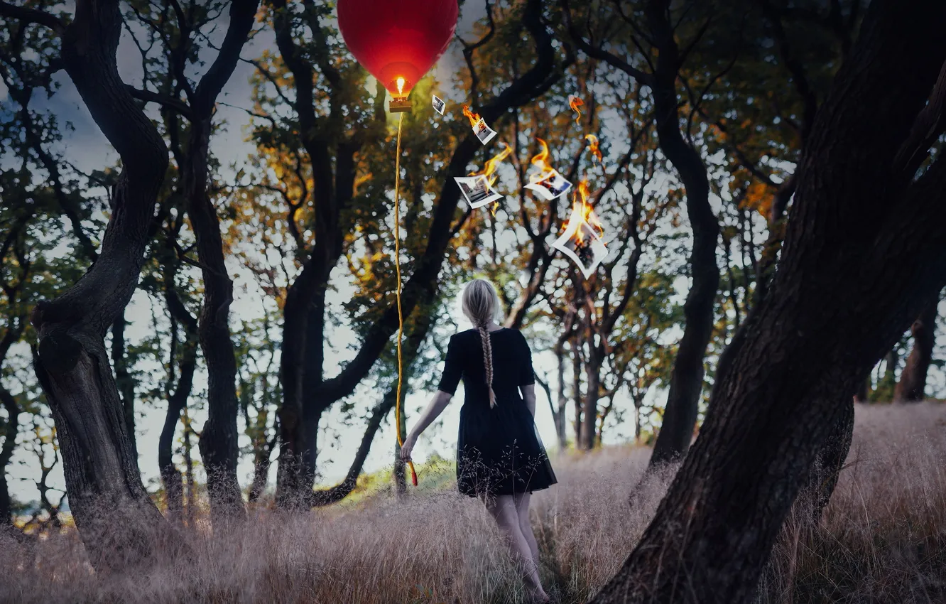 Photo wallpaper girl, photo, balls