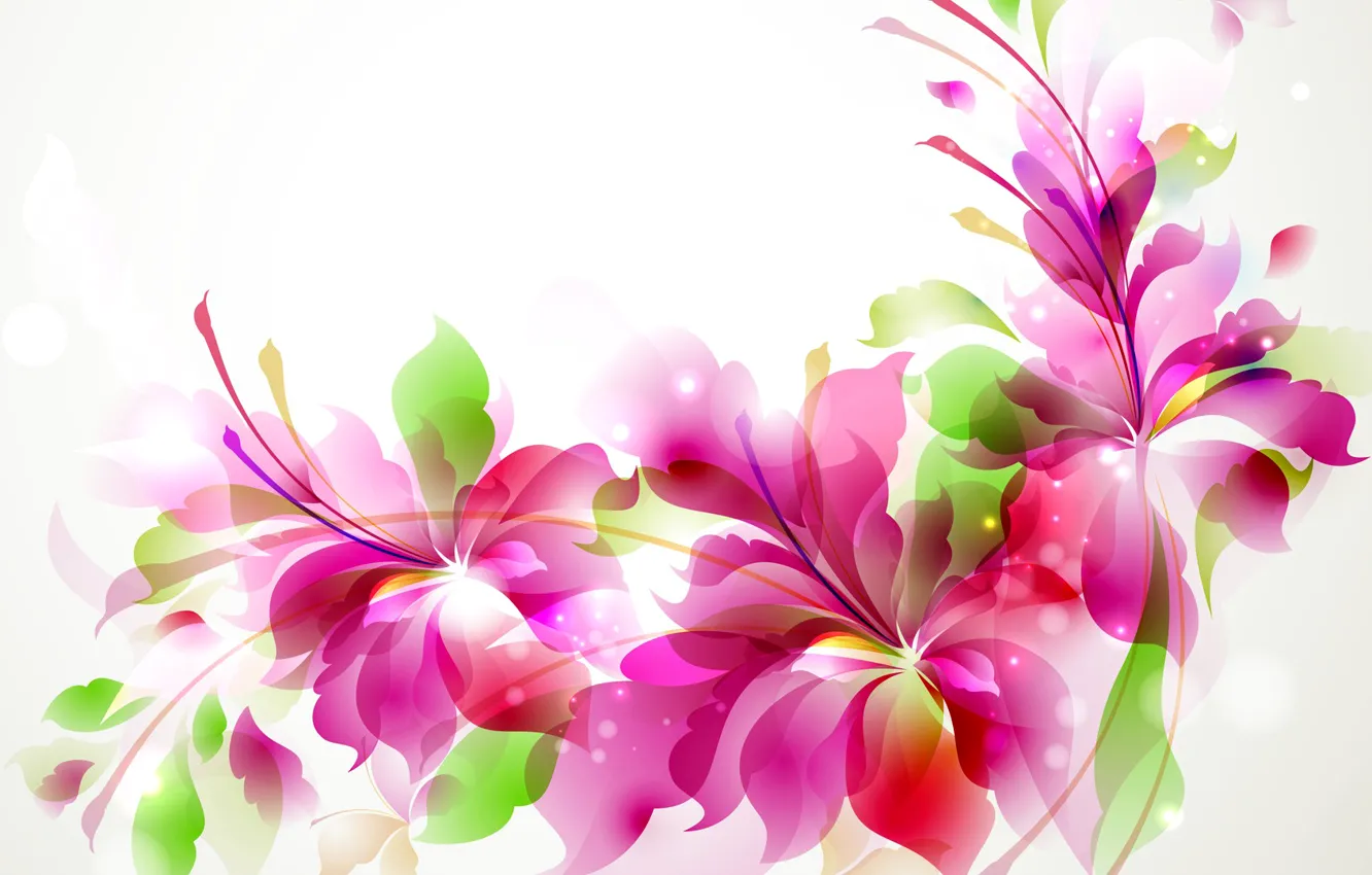 Photo wallpaper flowers, pattern, figure, petals, postcard