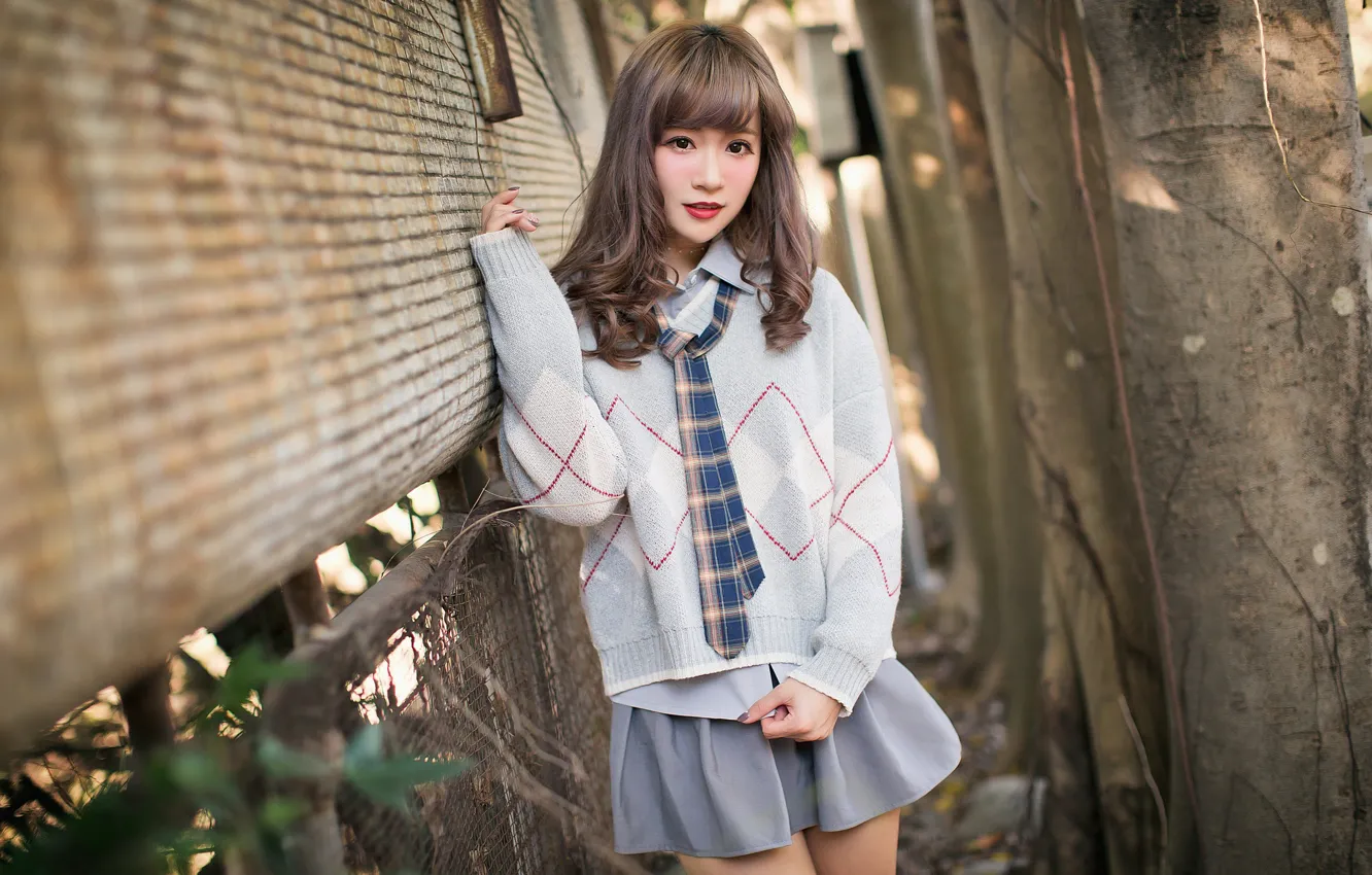 Photo wallpaper girl, Asian, cute