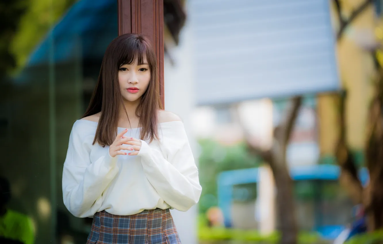 Photo wallpaper girl, Asian, cutie