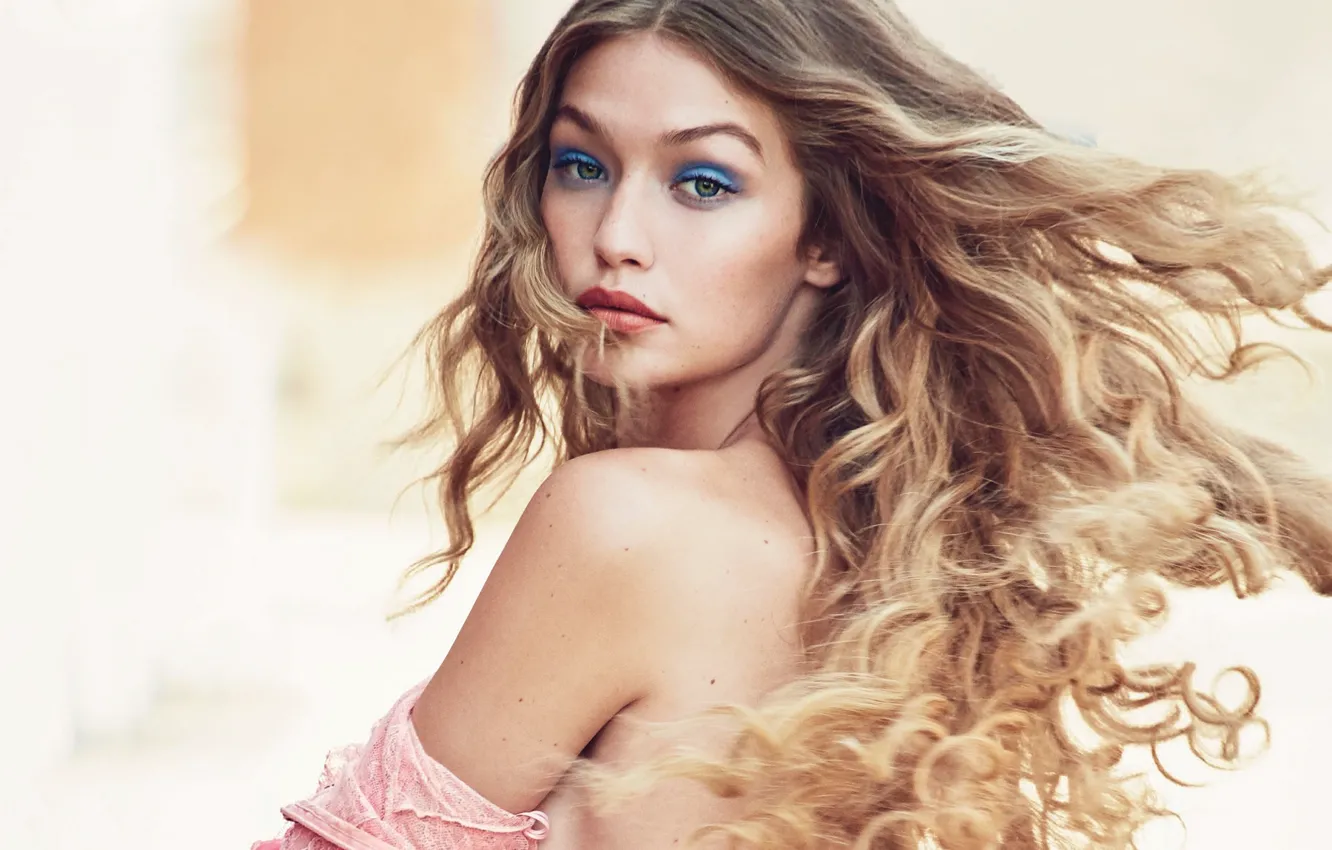 Photo wallpaper model, hair, curls, Gigi Hadid