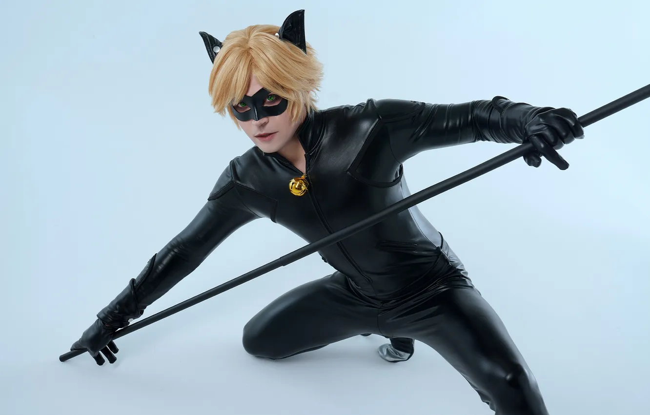 Photo wallpaper cat, guy, cosplay, cosplay, pole, Lady Bug and super cat, Adrian, Grayson