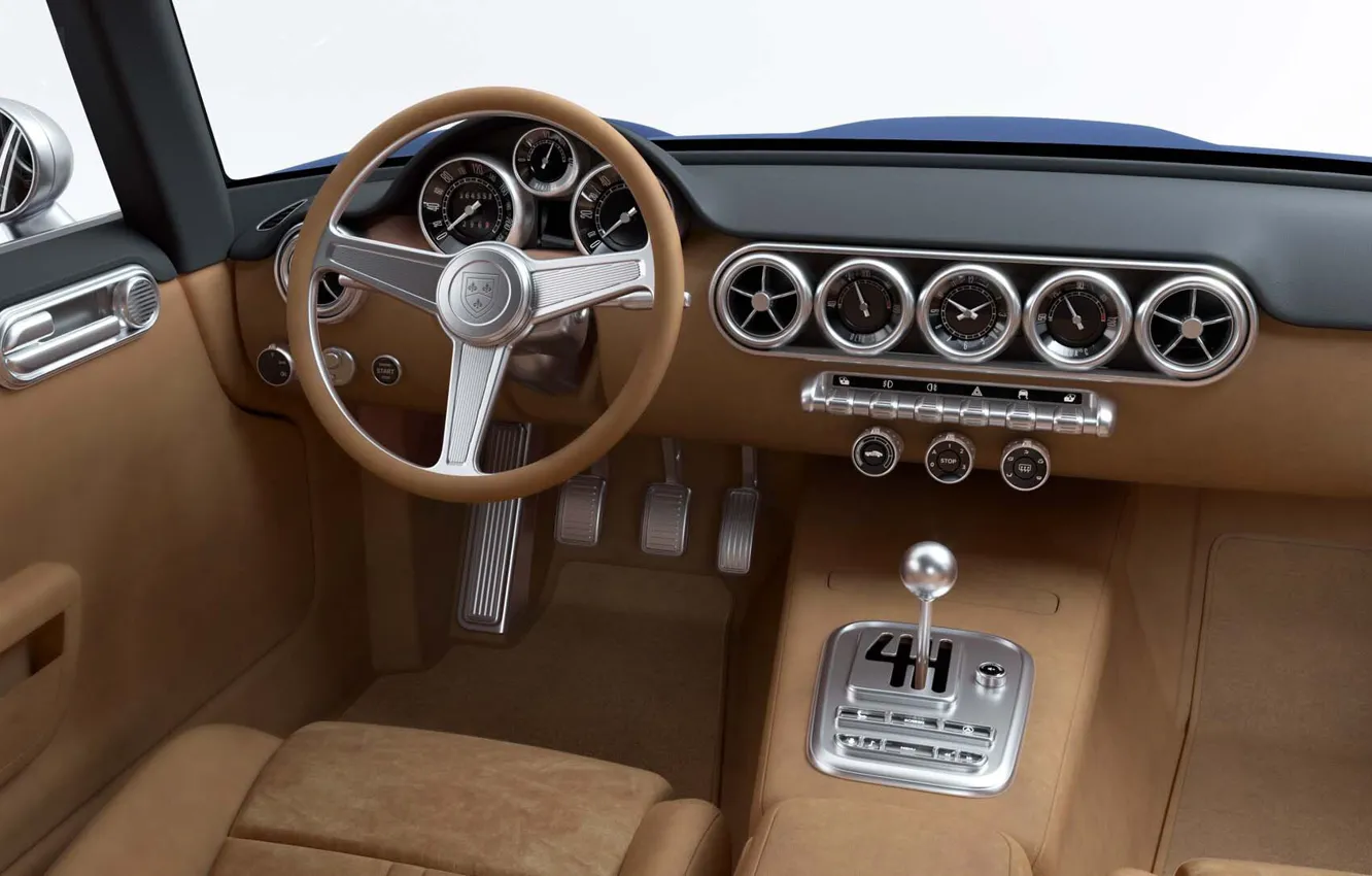 Photo wallpaper interior, devices, the wheel, the interior of the car, RML Short Wheelbase, RML Group