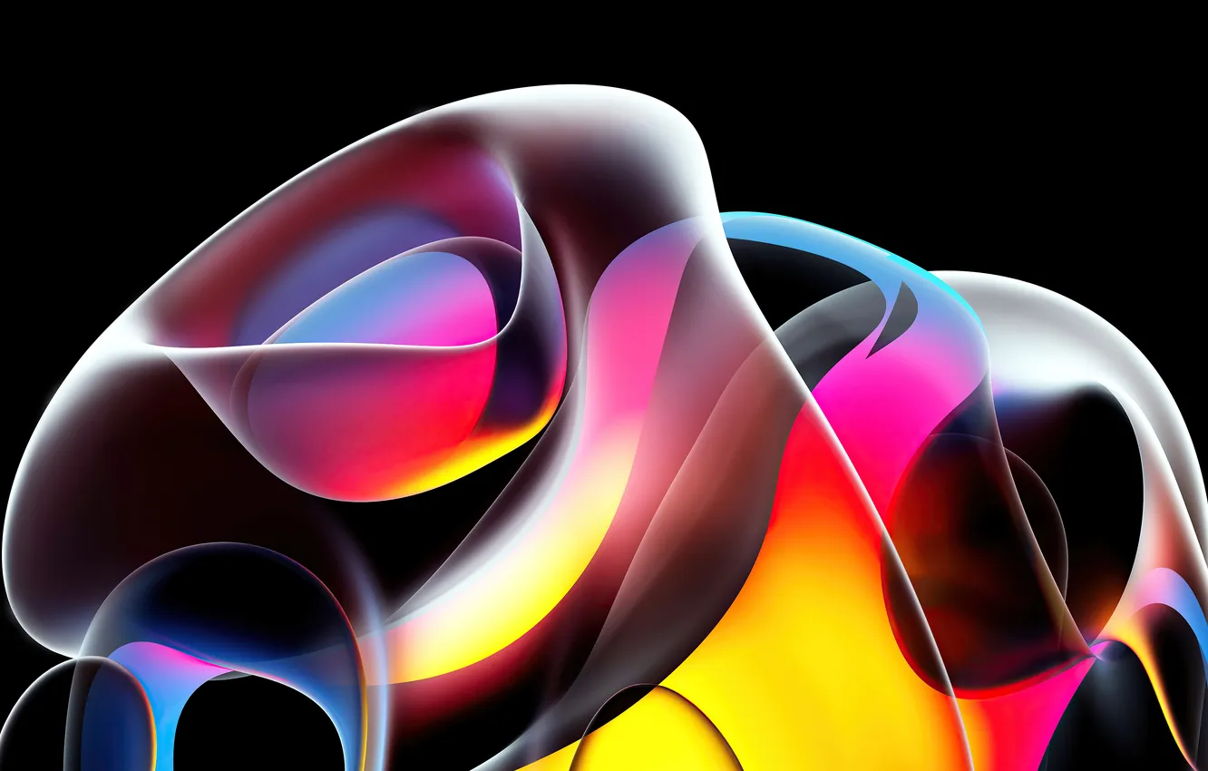 Photo wallpaper dark, CGI, shapes, ArtStation