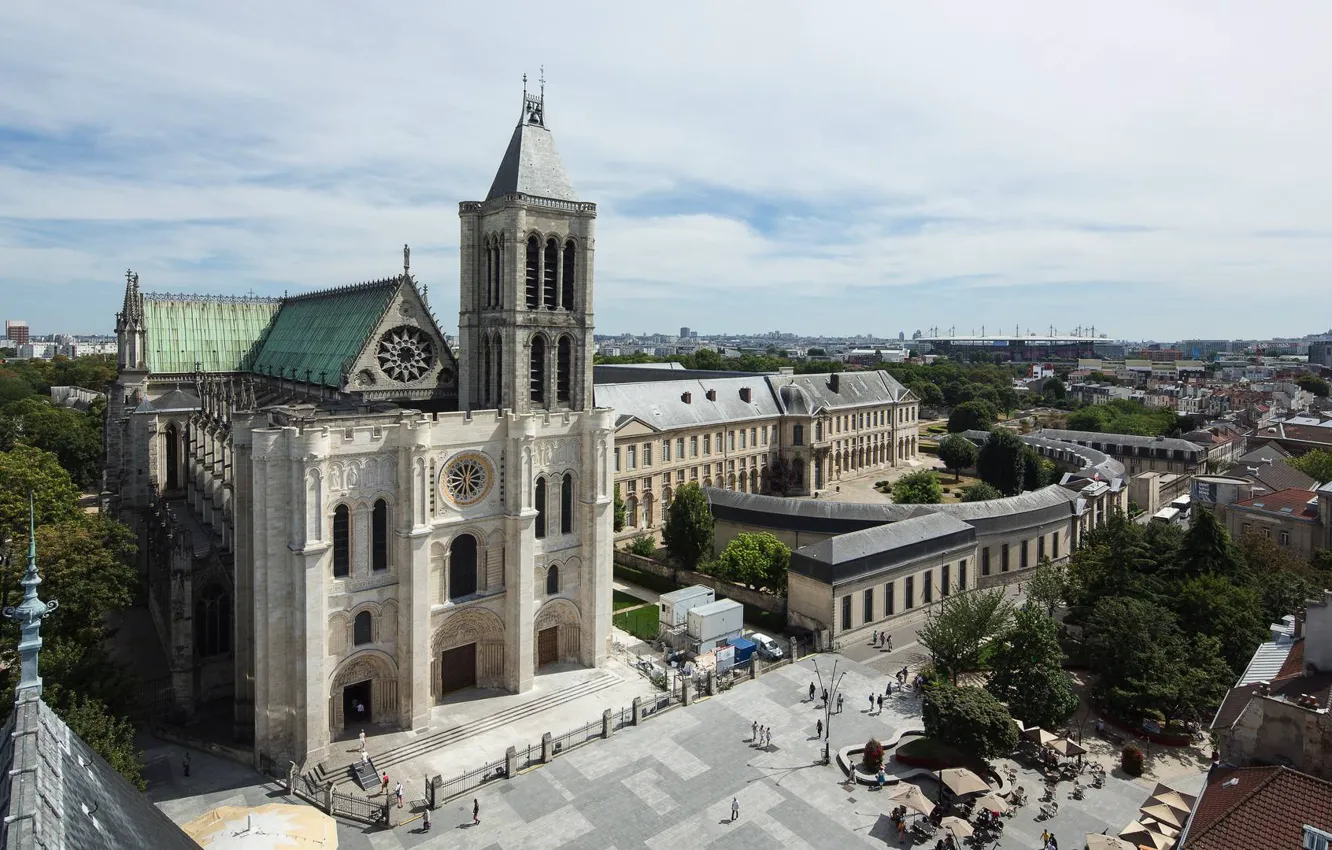 Photo wallpaper the city, France, Cathedral, Cathedral basilica of Saint-Denis