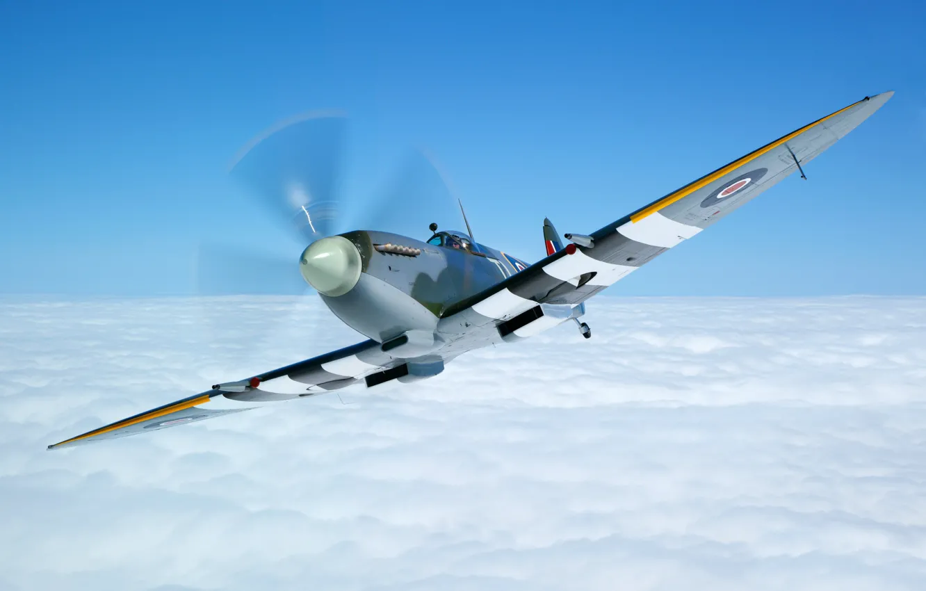 Photo wallpaper fighter, Spitfire, Supermarine Spitfire, RAF, The second World war