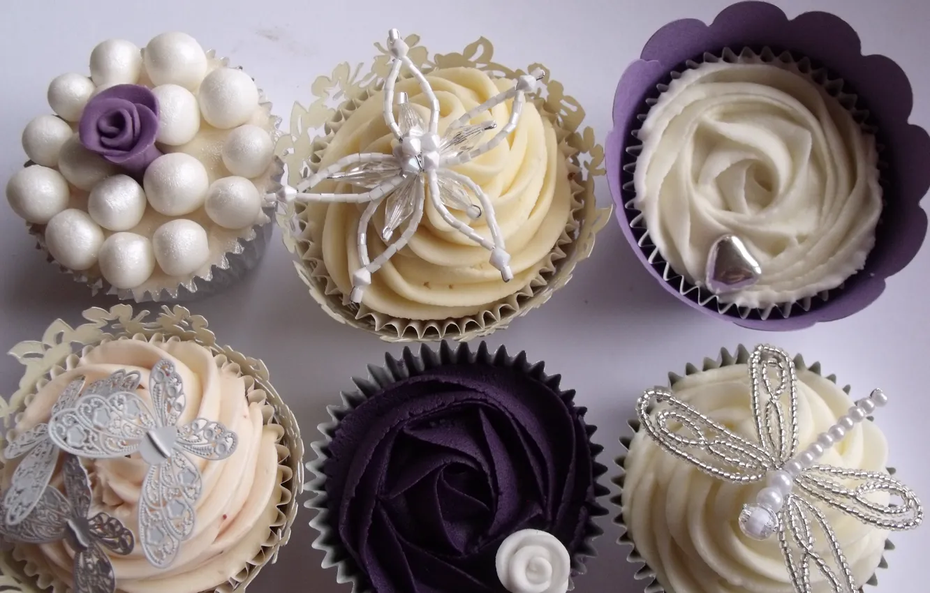 Photo wallpaper decoration, holiday, wedding, cupcakes