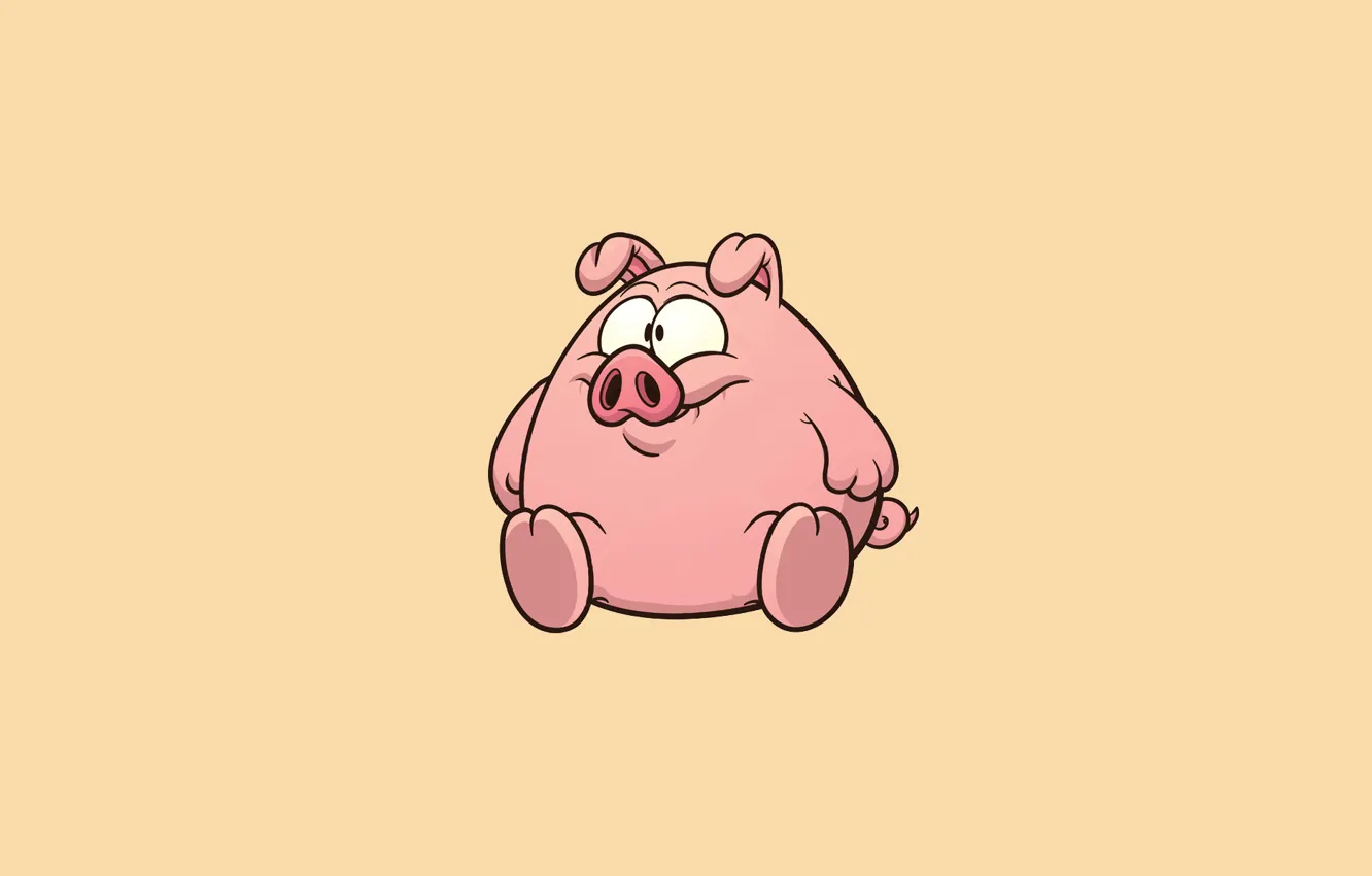 Photo wallpaper minimalism, pig, light background, pig, pig