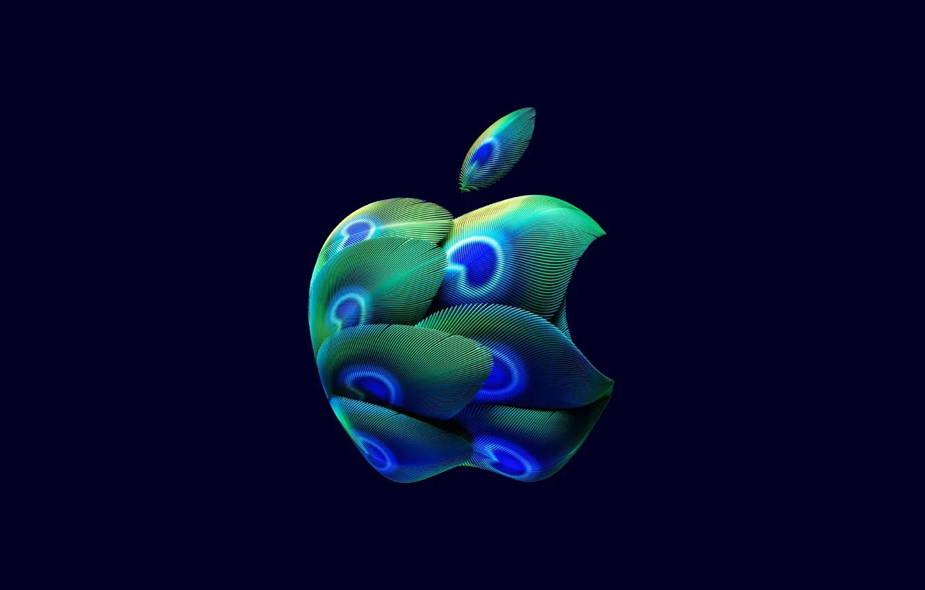 Photo wallpaper apple, Apple, dark background, 2025, Hebbal Store