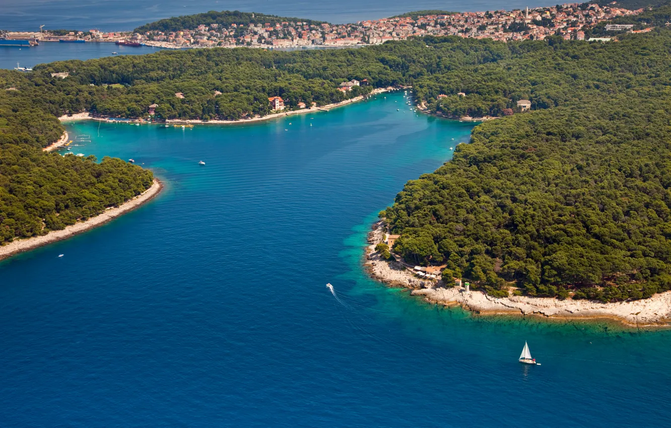 Photo wallpaper sea, Islands, Croatia, Jadran, Mali Losinj, Čikat bay