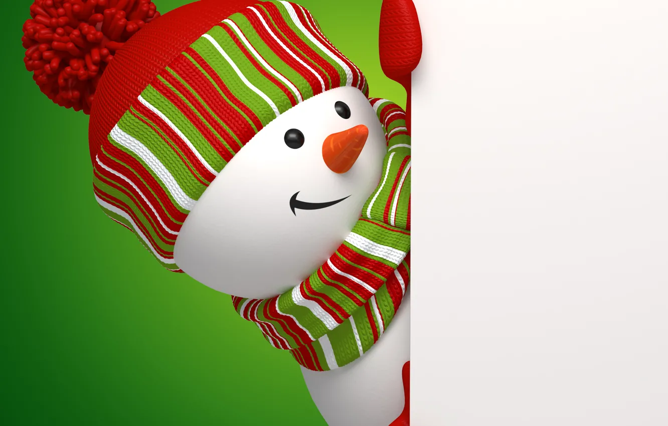 Photo wallpaper snowman, christmas, new year, cute, snowman, banner
