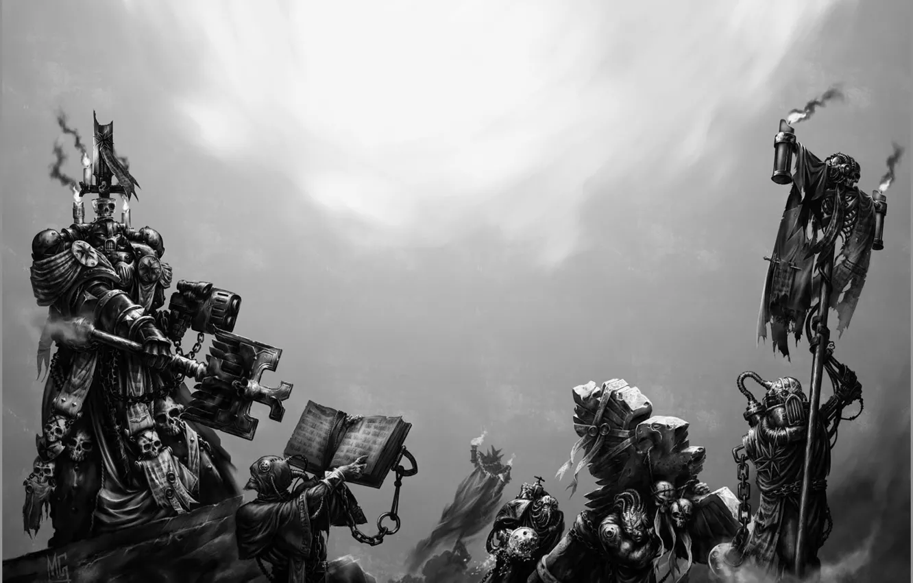 Photo wallpaper Black Templars, space marine, warhammer 40k, bolter