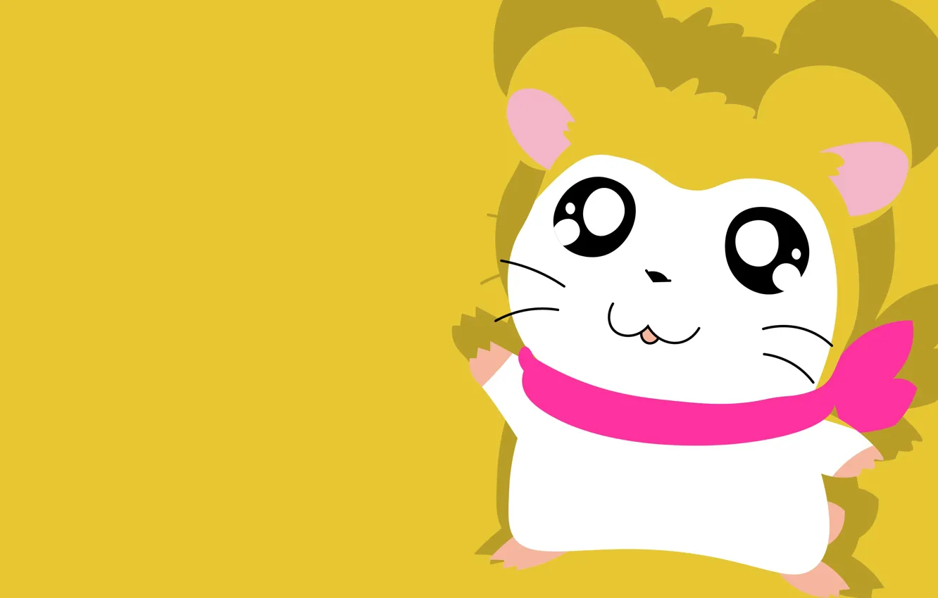 Photo wallpaper hamster, mouse, yellow background