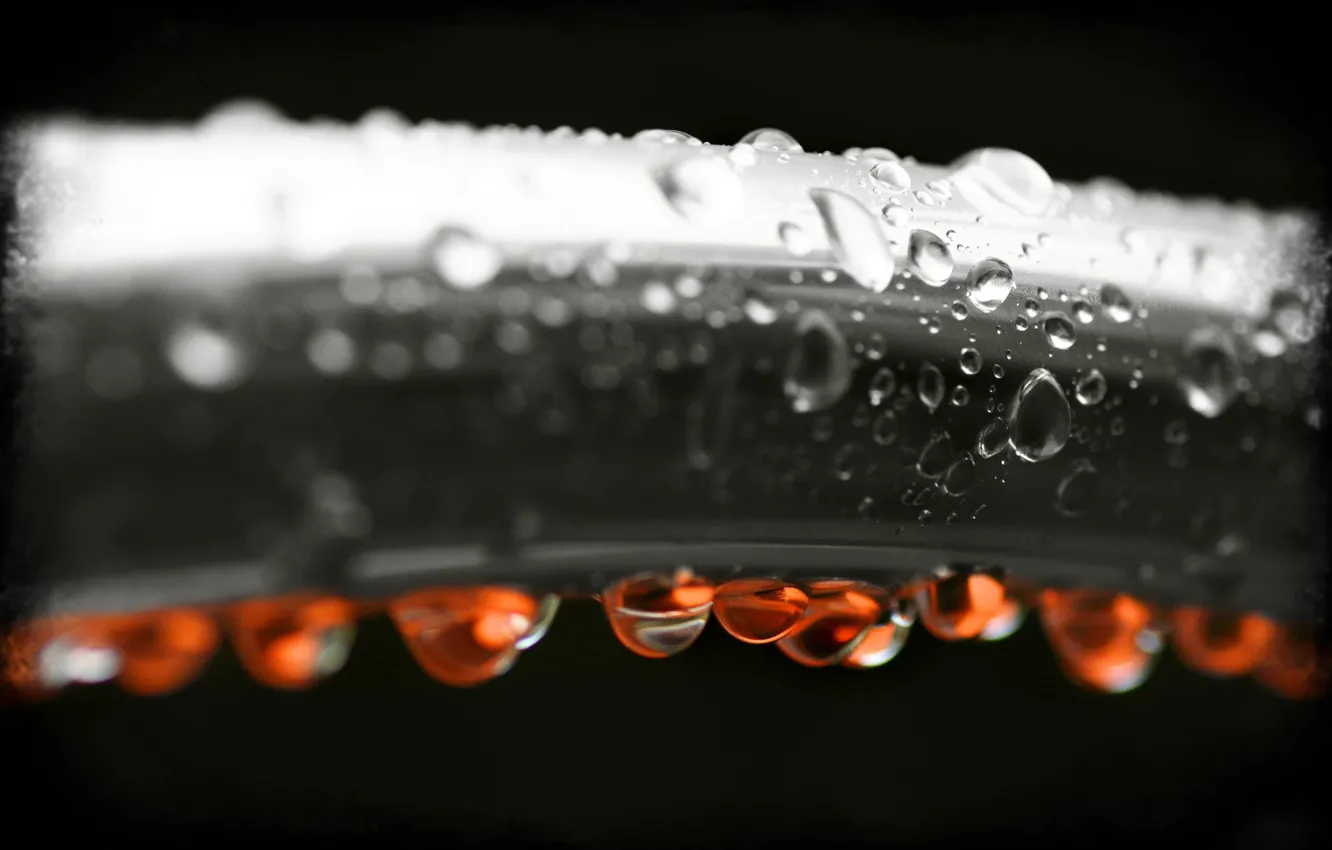 Photo wallpaper drops, red, black and white
