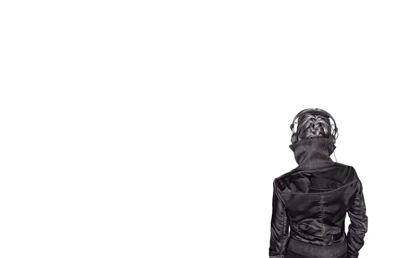 Photo wallpaper girl, music, Music, girl in headphones