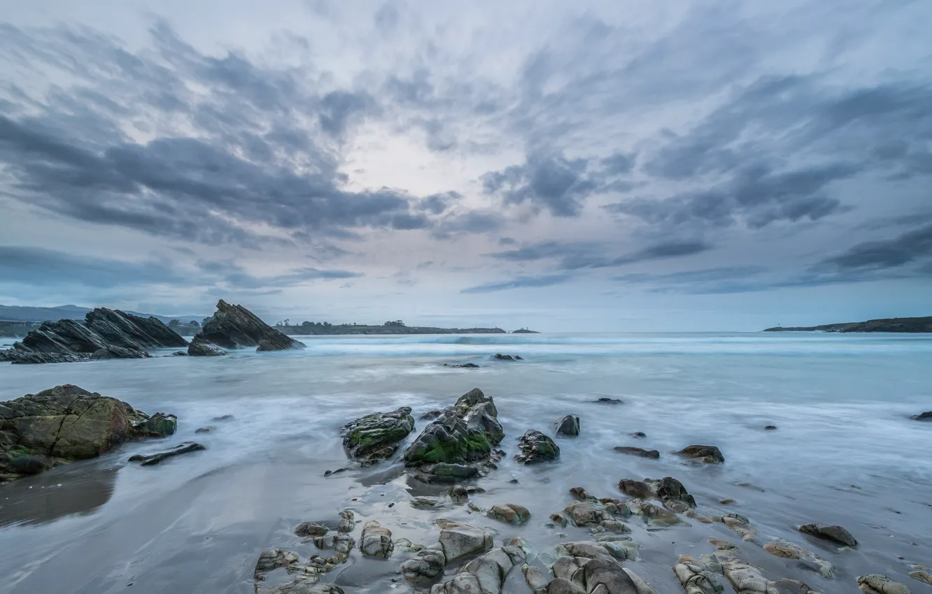 Photo wallpaper sand, sea, wave, beach, summer, the sky, stones, shore
