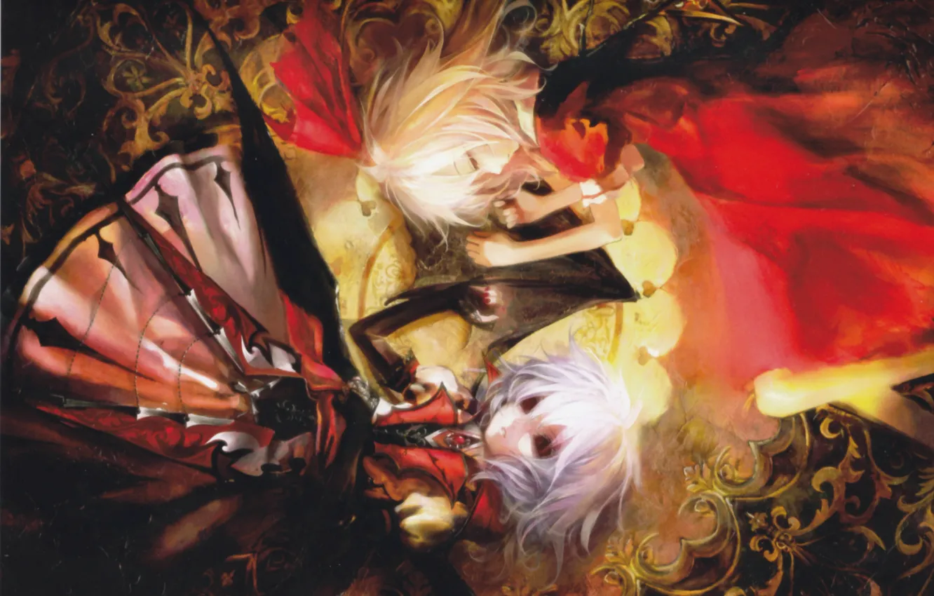 Photo wallpaper girl, lies, two, red dress, touhou, art, rumia, Touhou Project