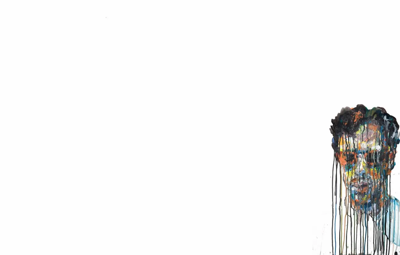 Photo wallpaper face, glasses, white background, male, stains, Аrtwork