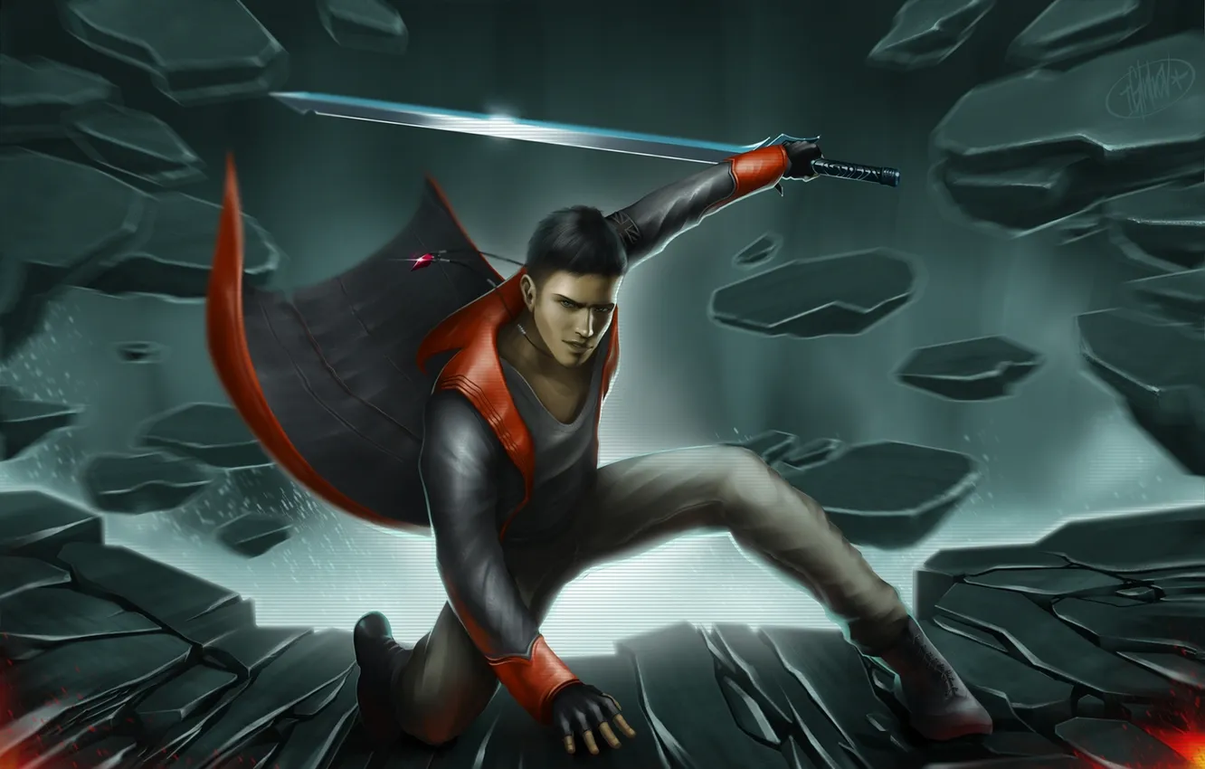 Photo wallpaper art, devil may cry, dante, dmc, fan